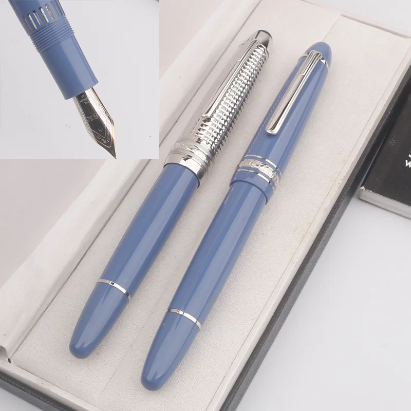 

Limited Edition Msk Piston Filling Fountain MB 4810 Nib Promotion Black & Blue Resin Ink Pens with Serial Number Office Writing