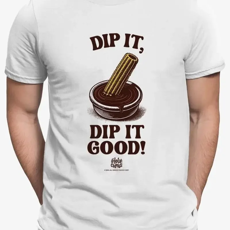 Churro Dipping Chocolate Artwork Fun Dessert Lover Men's T shirt