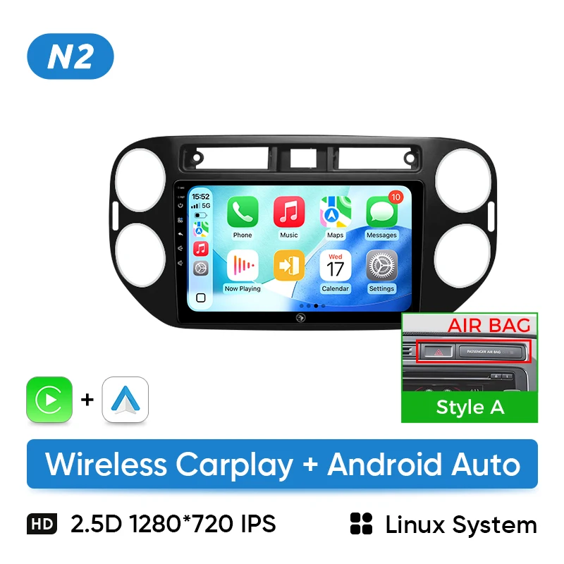 Ainavi Car Radio For Volkswagen VW Tiguan 2006 2010 2016 Golf Plus Wireless Carplay Android Auto Car Stereo Multimedia Player image 3