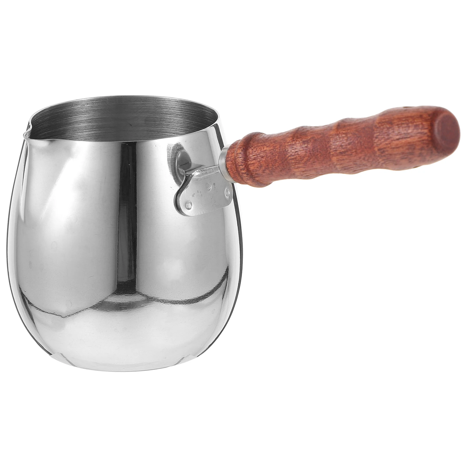 

Stainless Steel Milk Pitcher 500Ml Wood Handle Latte Art Jug For Coffee Frothing Steaming Cup Tool Kitchen Barware