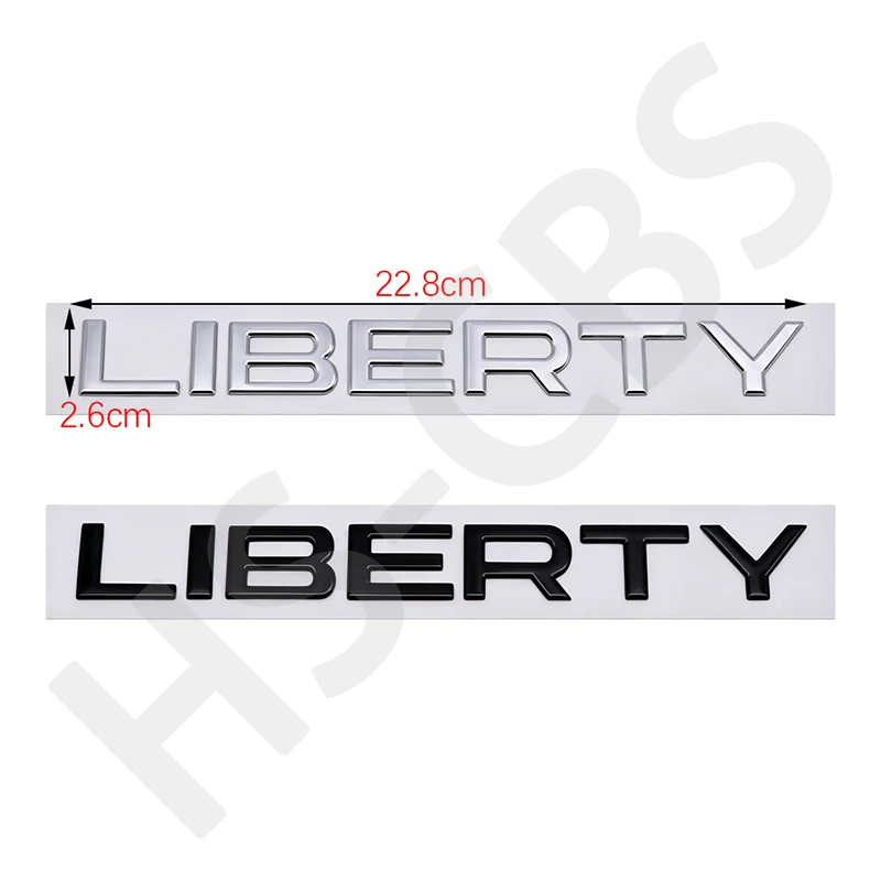 3D LIBERTY Letters Emblem Car Sticker ABS Liberty Rear Trunk Fender Body Badge Decal Sticker Car Exterior Accessories