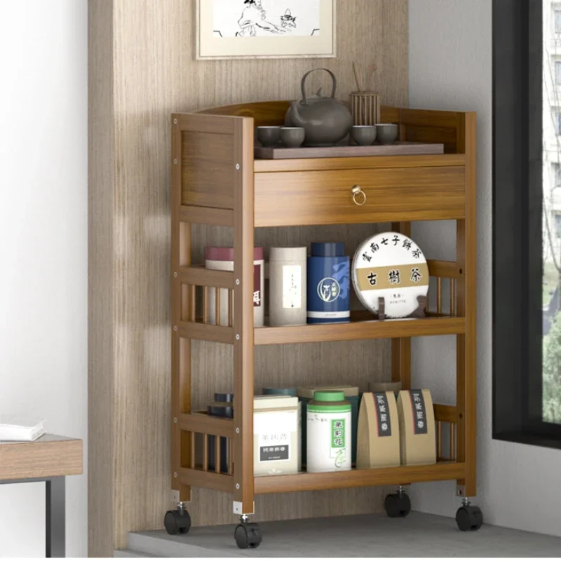 Multifunctional Living Room Center Table Drawer Design Bedside Table Universal Pulley Side Table