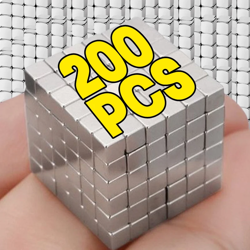 Cubes magnétiques puissants en néodyme, Mini aimants carrés pour artisanat, réfrigérateur, tableau blanc fixe, bricolage, fournitures de rangement pour la maison et le bureau, 10/200 pièces
