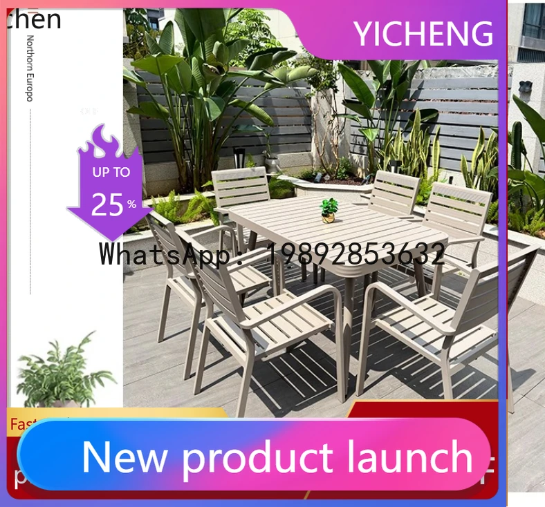 

A2-27 outdoor tables and chairs courtyard all-aluminum alloy terrace waterproof and sunscreen leisure tables and chairs