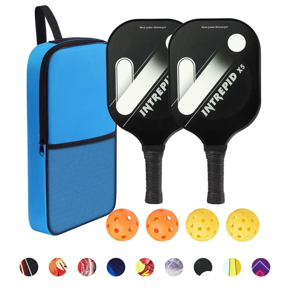 Conjunto de mochila portátil para raquetes de pickleball, superfície de fibra de vidro, alça antiderrapante, saco de pás de pickleball compatível com à prova de choque