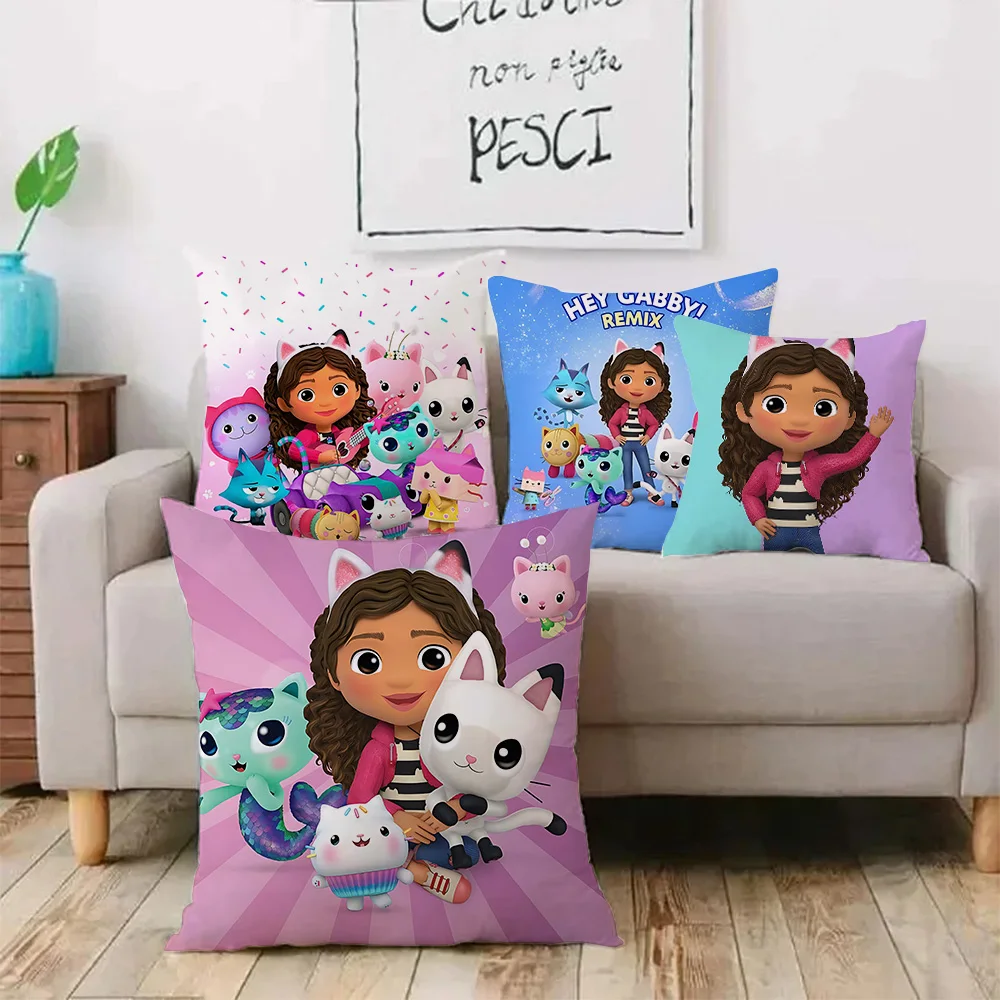 الكرتون غابي Kawaii وسادة يغطي الكرتون أريكة ديكور المنزل الطباعة على الوجهين قصيرة أفخم لطيف غطاء الوسادة