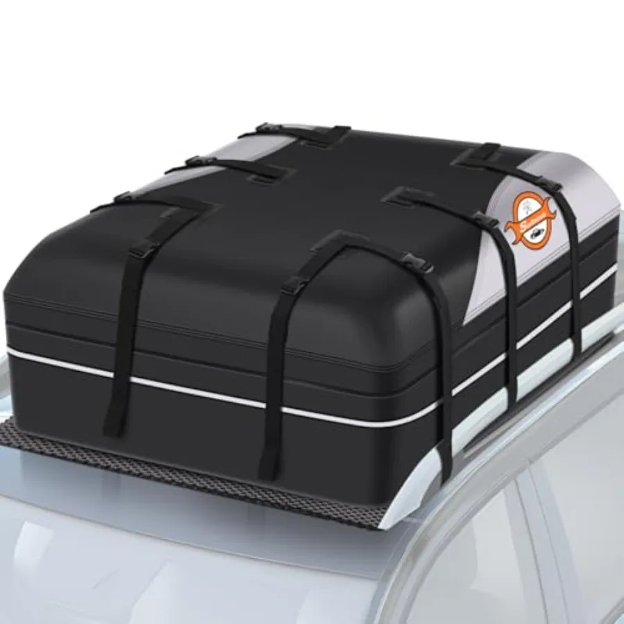 

Rooftop Cargo Carrier - 21 Cubic PVC Waterproof Roof Rack Cargo Carrier for Top of Vehicle with/Without Rack Soft-Shell Car Top