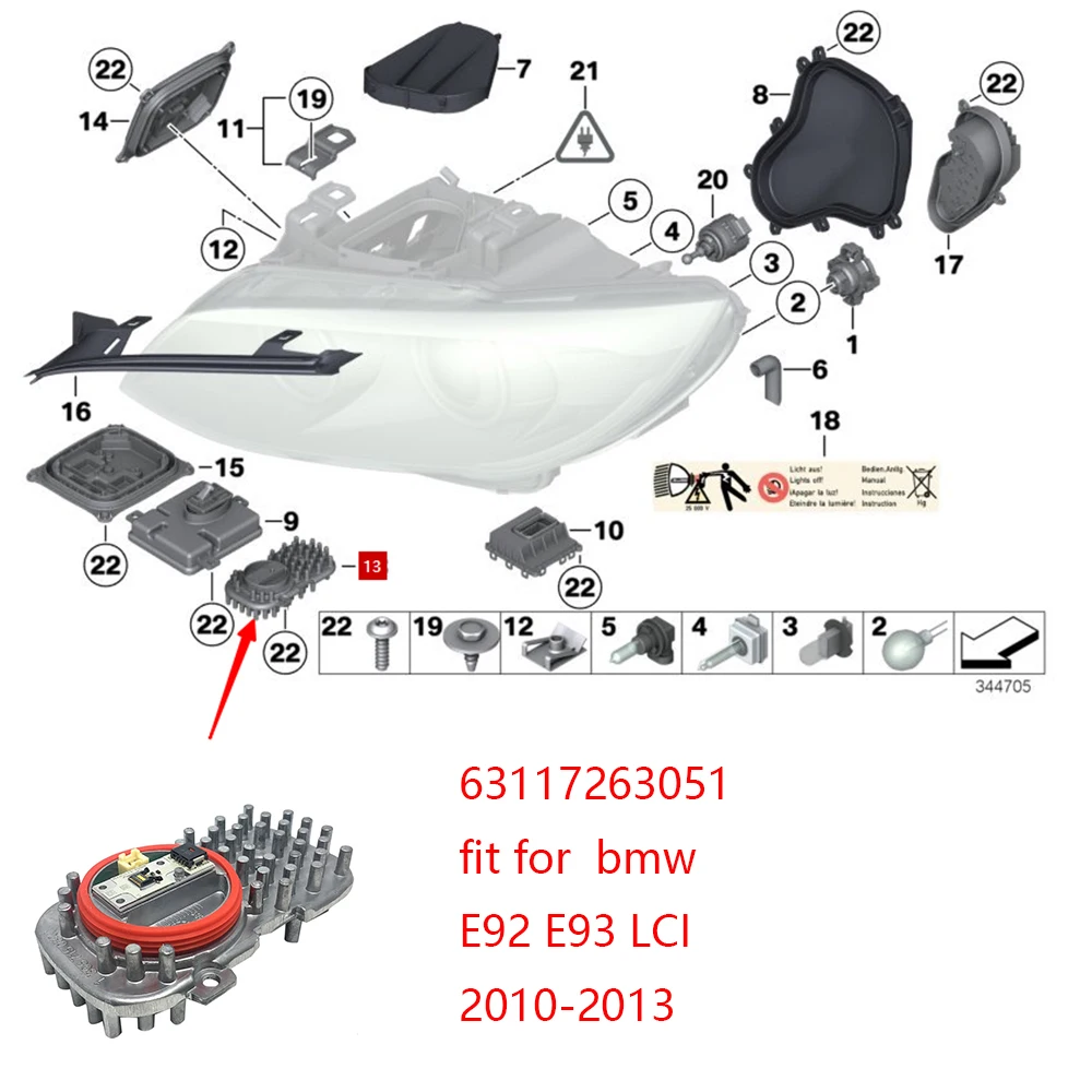 For BMW E92 E93 LCI 2010-2013 Xenon Headlight Angel Eyes DRL Refit Yellow Blue Red Daytime Running Light LED Chips Modules