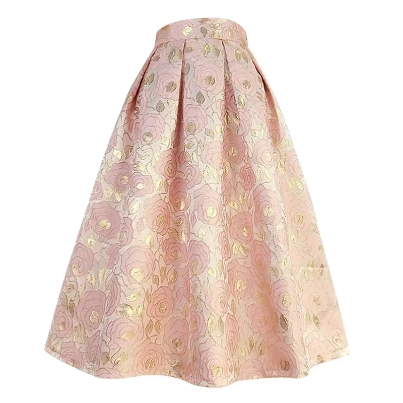 Temperament High Waist Jacquard Women Irregular Skirts High-End Streetwear Vintage All-match A-line Skirt Chic Tutu Skirt 2023
