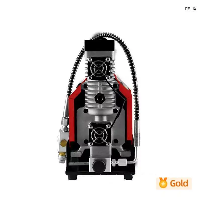 Portable Electric High Pressure Air Pump High Pressure Electric Air Red Oil Free Air Compressor 12V 250W 2700 Rpm