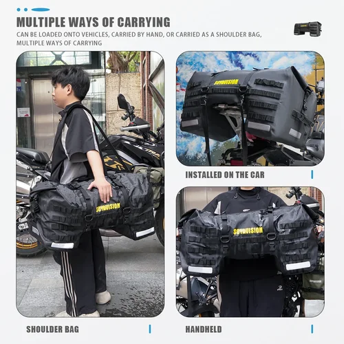 Imagen 2 del producto Bolsa impermeable para asiento trasero de motocicleta, bolsa de equipaje de viaje, 20L, 80L, 100L, bolsa trasera para deportes de motor, alforjas, bolsa para casco de montar