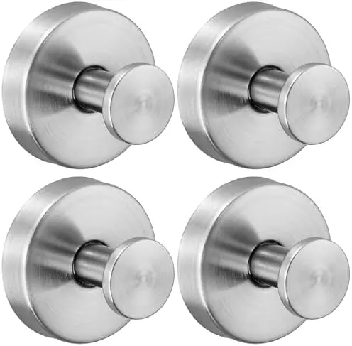 

Многоразовые крючки на присосках для тяжелых условий эксплуатации - без сверления, влагостойкие для кухни, ванной, душа - матовый никель (4 шт.)