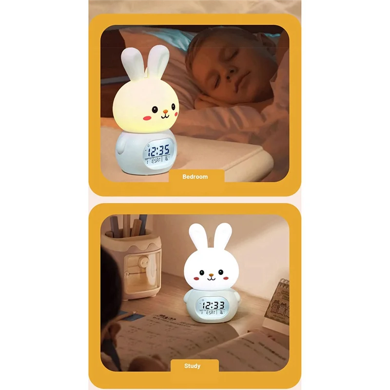 

Cute Shaped Night Light Clock With Music Function For Multiple Colors Bedroom Atmosphere-A98U