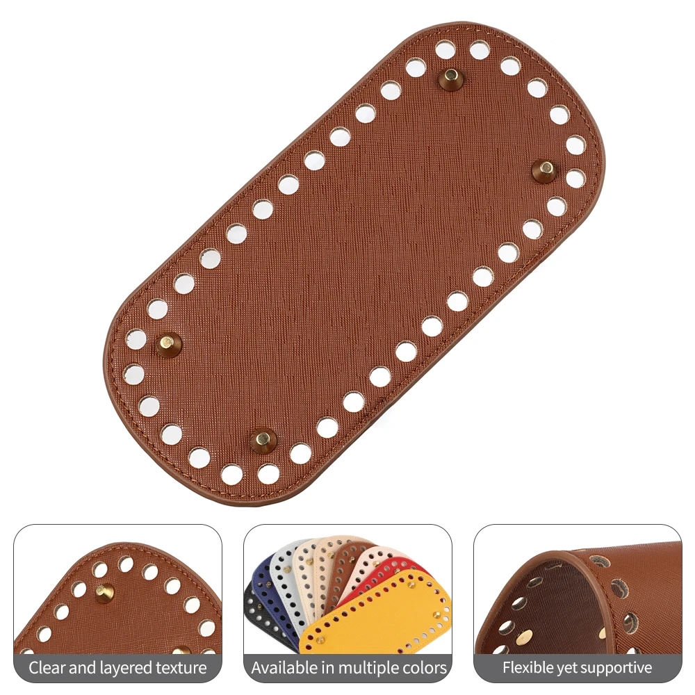 Leather Bags Bottom Oval for Crochet Knitting Shoulder Bag Bases for DIY Knitting Handbag Purse Crossbody Bag Bottoms 22X10cm