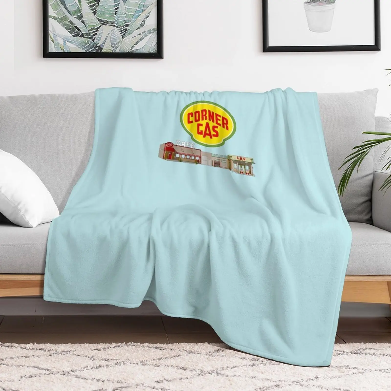 Corner-Gas-Logo-and-Station-Womens Classic T-Shirt Throw Blanket Decorative Throw Travel Plush Sofa Quilt Blankets