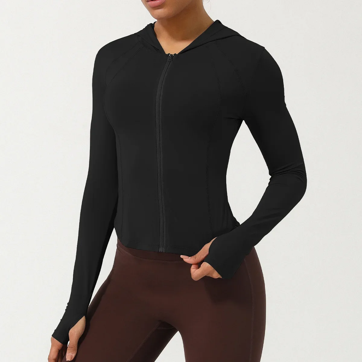 Long Sleeve Outdoor Running Yoga Shirt Anti-UV Sun Protection Lightweight Gym Sweatshirt Breathable Fitness Jacket Sportswear