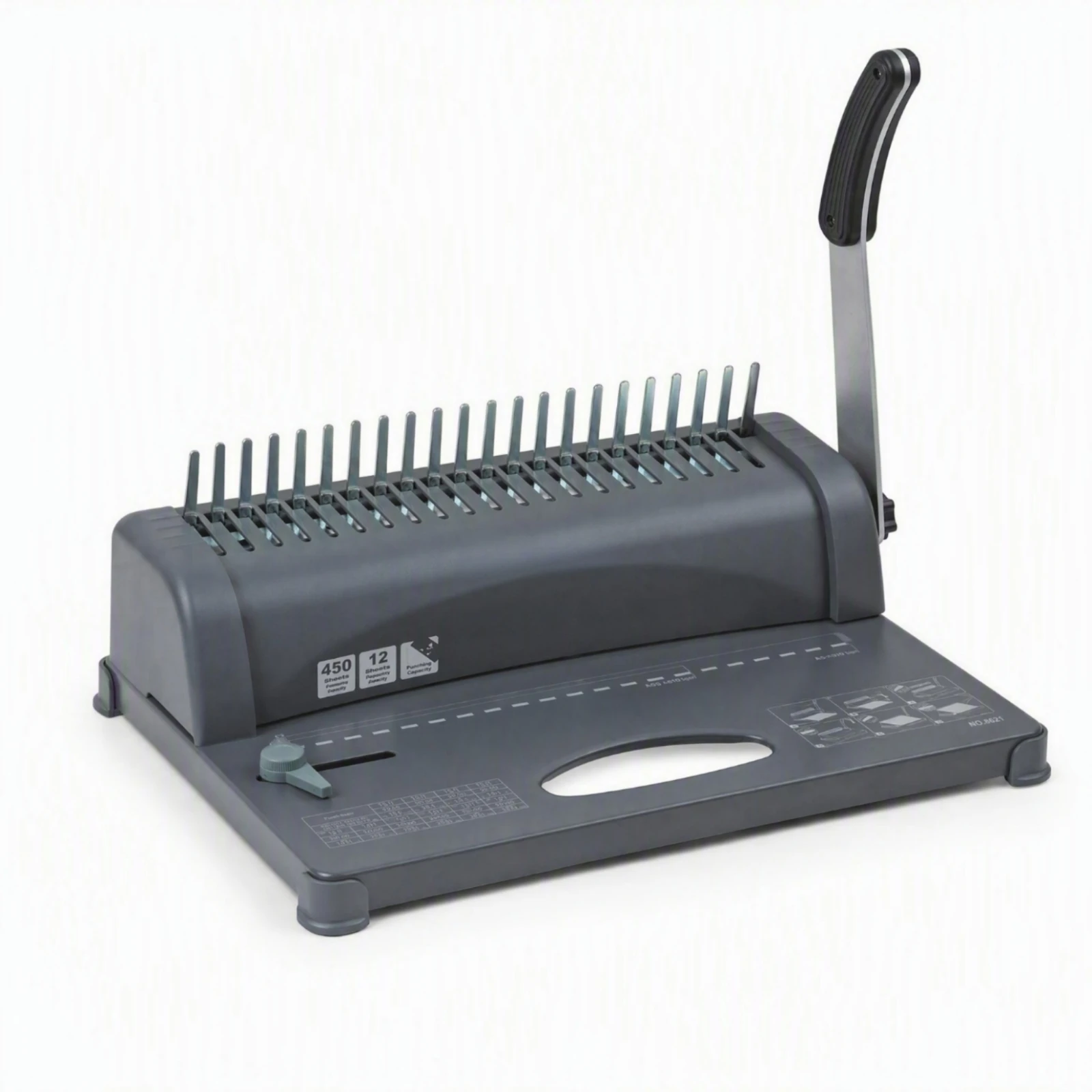 Two-Hole Punch Comb Binder Versatile Comb-Binding Document Machine Manual Punch and Bind Machine Slim Precision