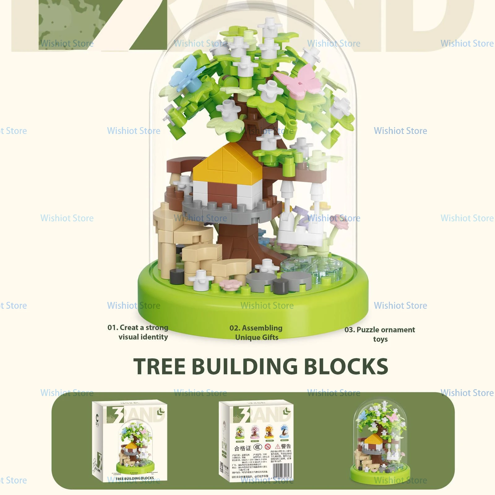 Kit de bloques de construcción de plantas en macetas, casa en el árbol de Sakura, flores preservadas, bonsái, rompecabezas creativo para niños, juguete para niñas, regalo de cumpleaños romotico