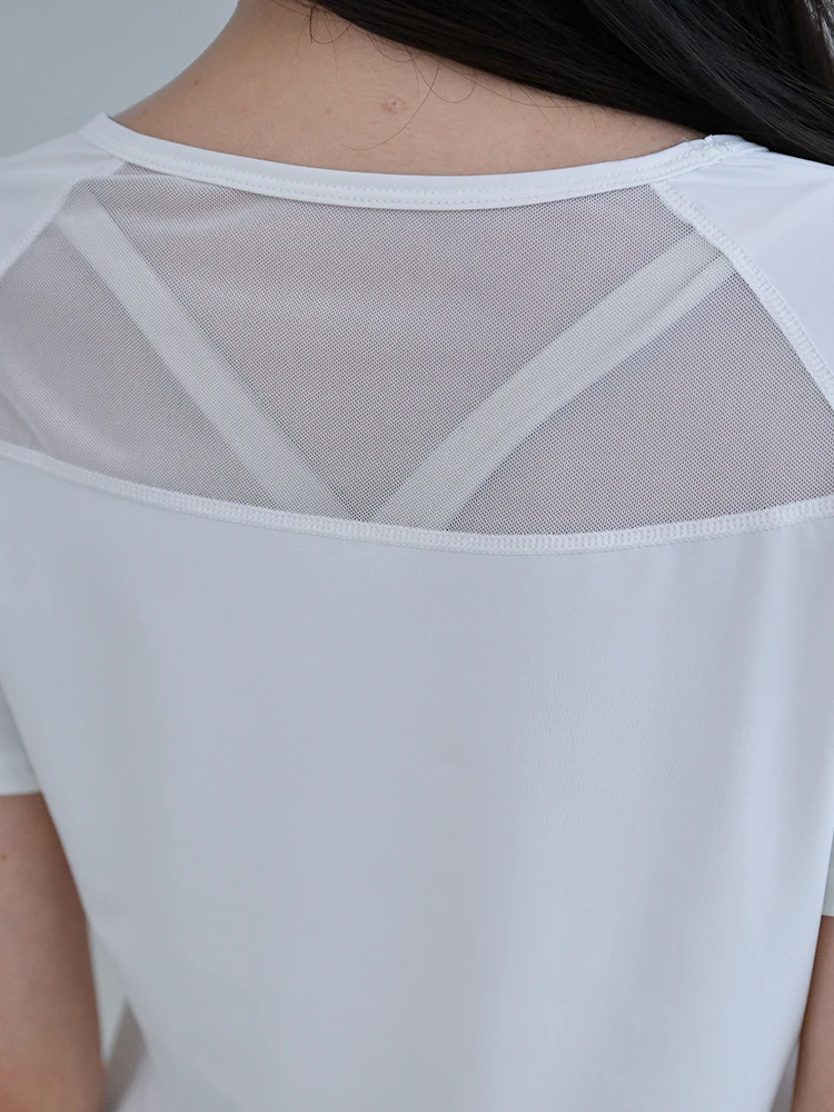 Camiseta de secagem rápida para o verão feminino 2025 novo estilo legal camiseta para mulher solta gelo seda manga curta