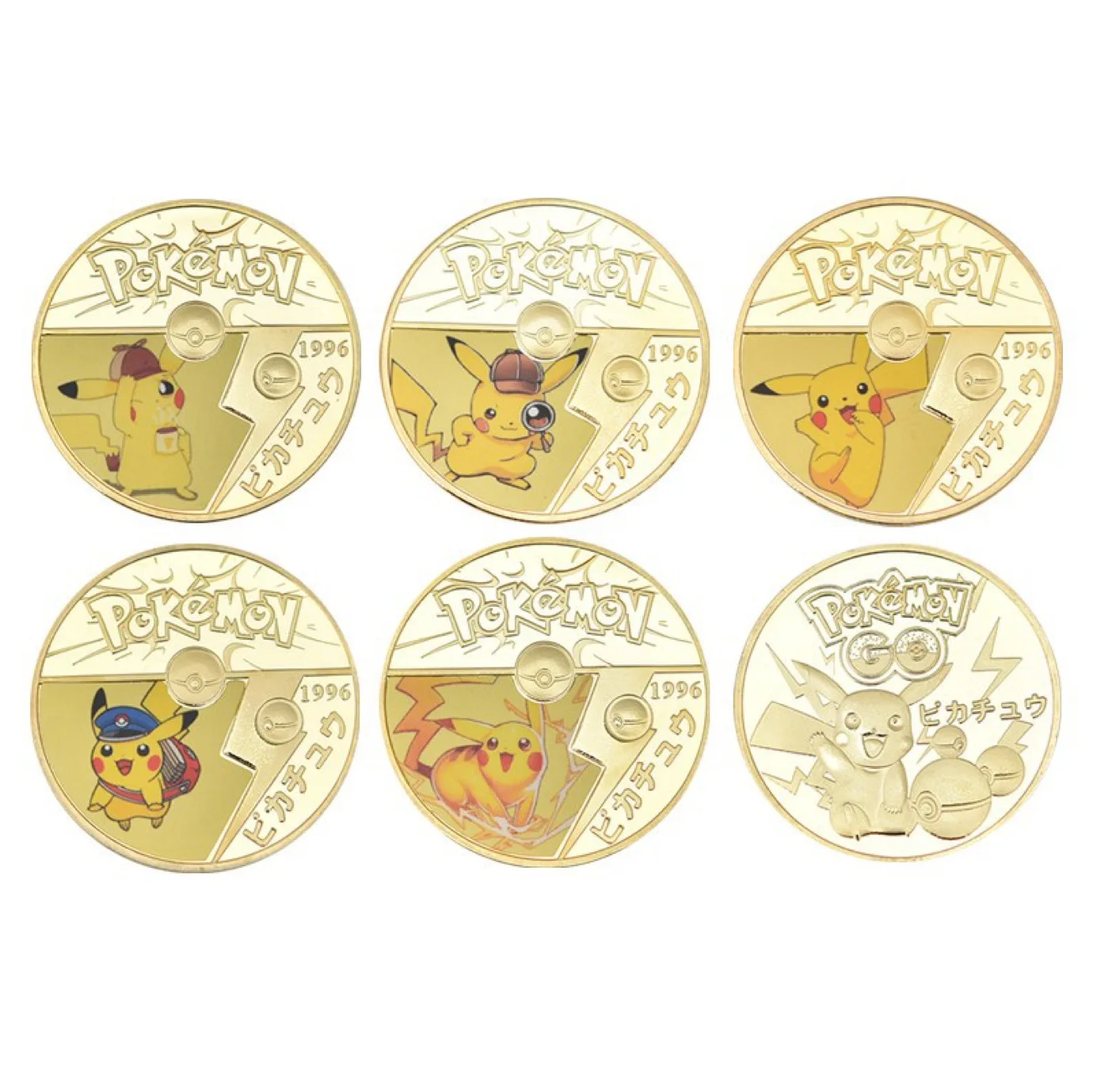 Pokemon Commemorative Coin Handsome Mewtwo Greninja Kawaii Pikachu Mew Genesect Exquisite Anime Collect Gifts Toys Send Stent