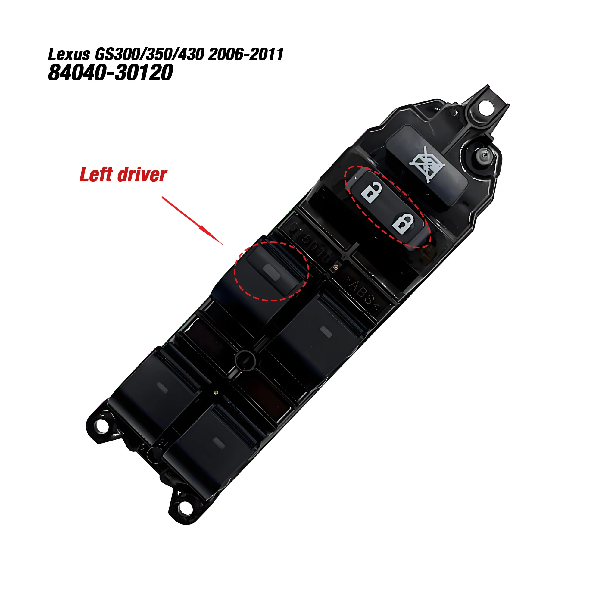 

84040-30120 8404030120 для Toyota Lexus GS300 GS350 GS430 2006-2011, левый главный переключатель управления стеклоподъемником с электроприводом