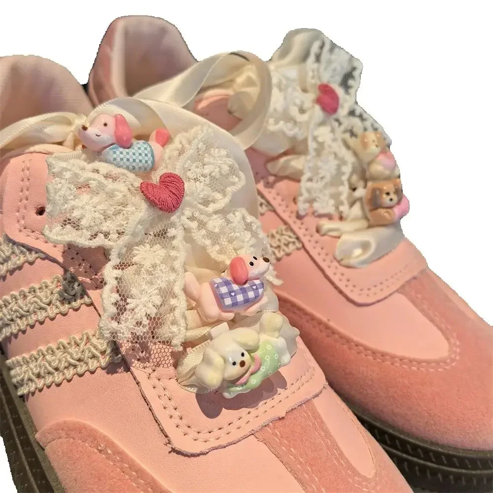 Cute Cartoon Dog Shoe Charm - Fashion Love Lace Bow Shoelaces Charms for Sneakers DIY Detachable Shoes Accessories