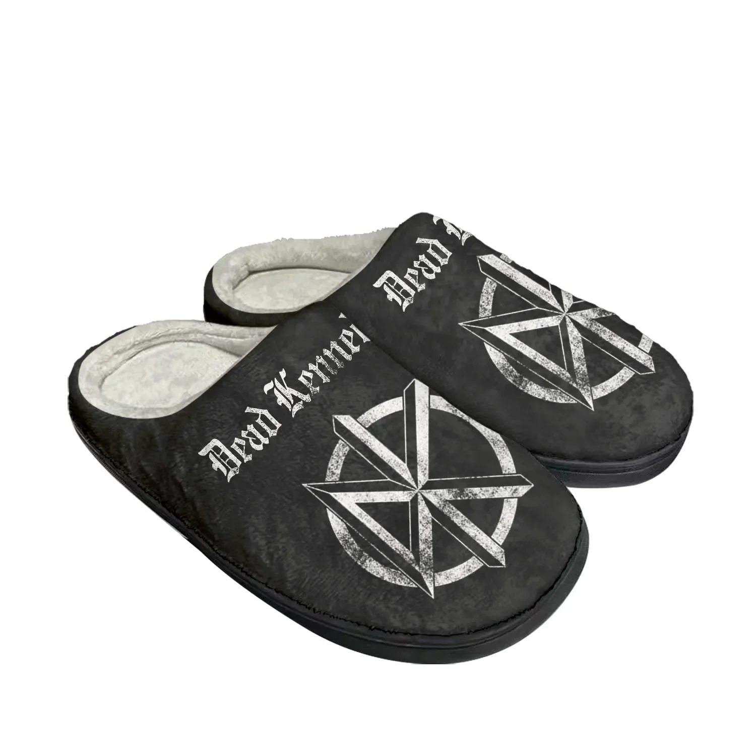 Frequency Rock Band-Chaussons thermiques en coton personnalisés pour hommes et femmes, sandales en peluche pour chambre à coucher, chaussures décontractées pour garder au chaud, Kennedile Pop Home