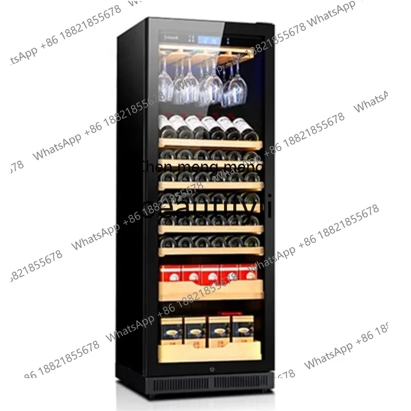 Z189 168 Constant Temperature and Humidity Wine Cabinet Vertical Refrigerated Fridge Hanging Cup Commercial Wine Cabinet