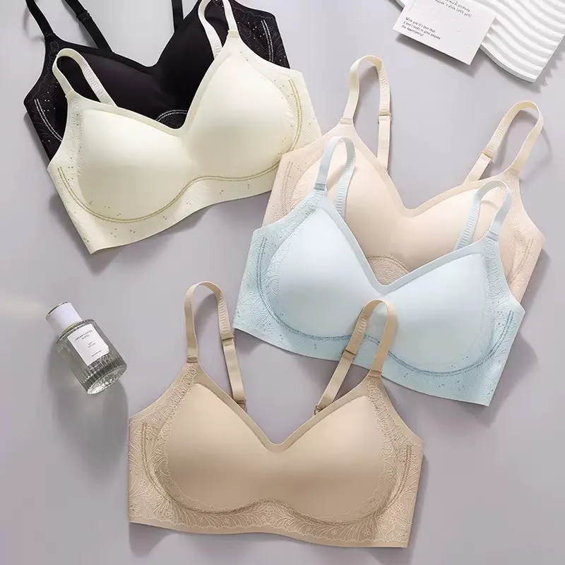 قطعة واحدة خالية من الأسلاك Traceless الصدرية مثير الثانوية الحد من الثدي الملابس الداخلية للنساء الصغيرة الصدر نمط جديد مريح #3