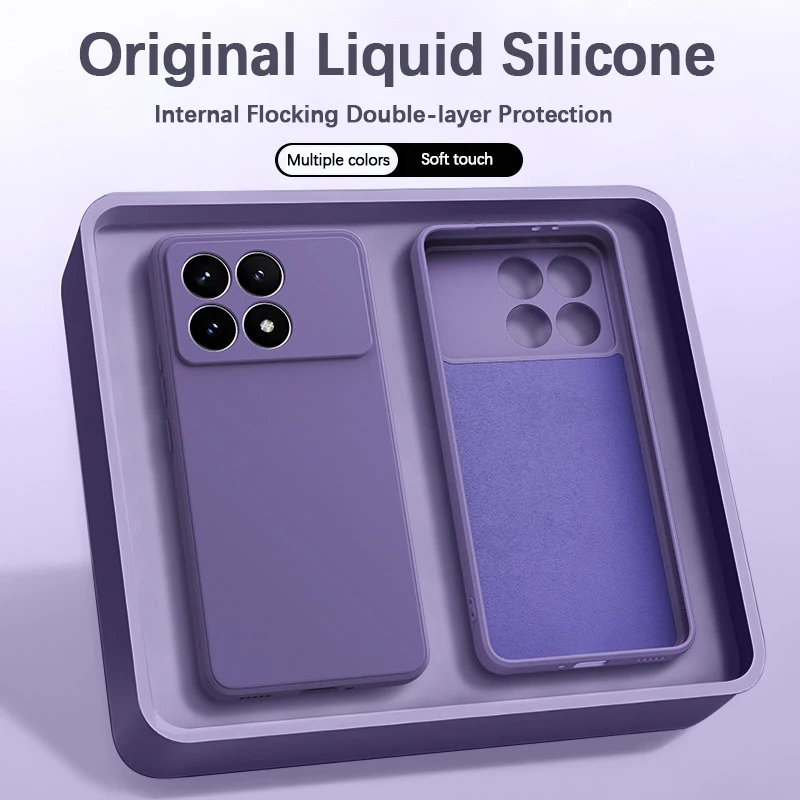 

Liquid Silicone Candy Phone Case for Xiaomi Poco X6 Pro X6Pro 5G Soft Original Shock Proof Camera Protection Back Cover Carcasas