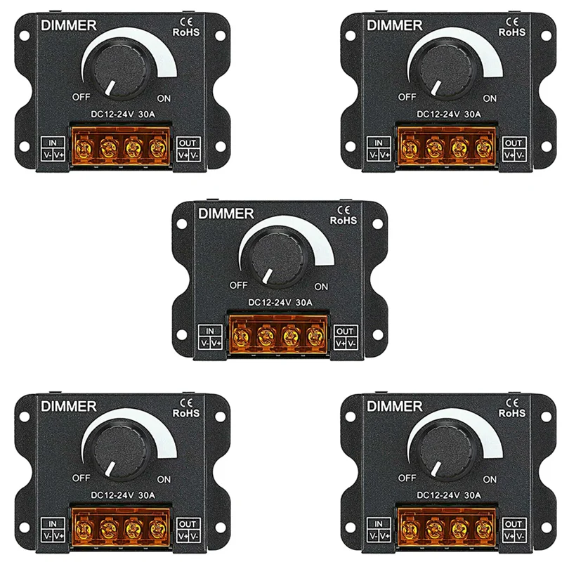 

A63X-5X LED Light Adjuster DC 12-24V 30A/No Strobe With Knob Switch LED Light Bar Brightness Adjuster Dimmer