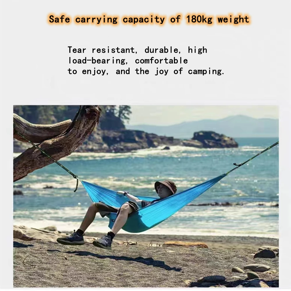 Camping Portable Parachute Cloth Double Hammocks Outdoor Garden Tourist Travel Sleeping Hanging Hammock Swing Nature Hike