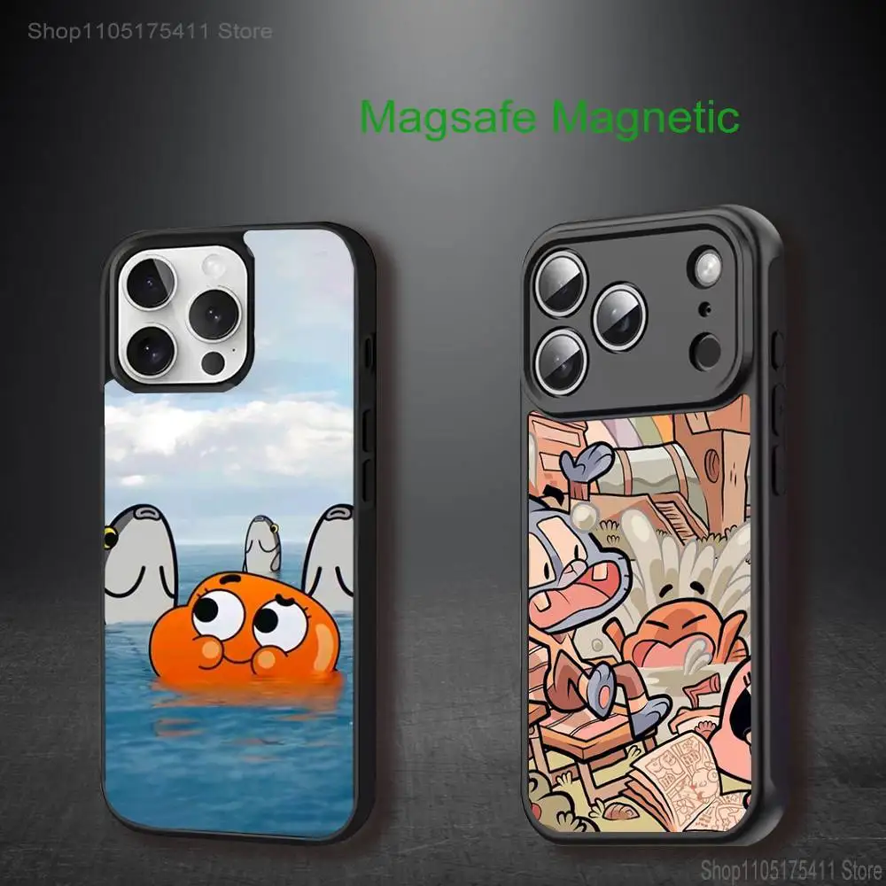 

Cute Cartoon G-Gumball Phone Case For iPhone 17,16,15,14,13,12,11,Pro,Max,Plus,Mini,SE4,E Magnetic Magsafe Wireless Charging
