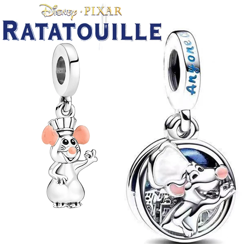 Fit Pandora Disney PIXAR Anime Ratatouille Remy Mouse Dangle Charms for Jewelry Making Women Bracelet Girls Bangles Accessories