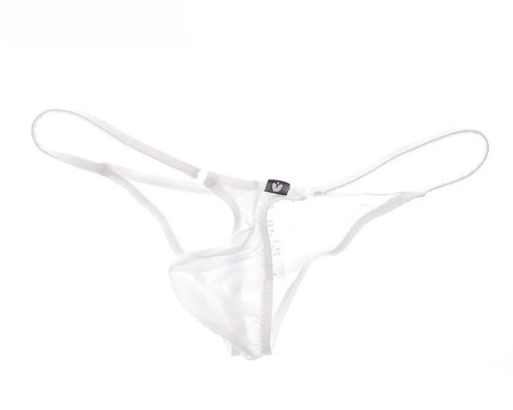 Men's High-Elastic Thin Bikini Briefs 80g Mask Skin 20D Ice Silk Pouch Half-Covered Buttocks Comfortable Underwear