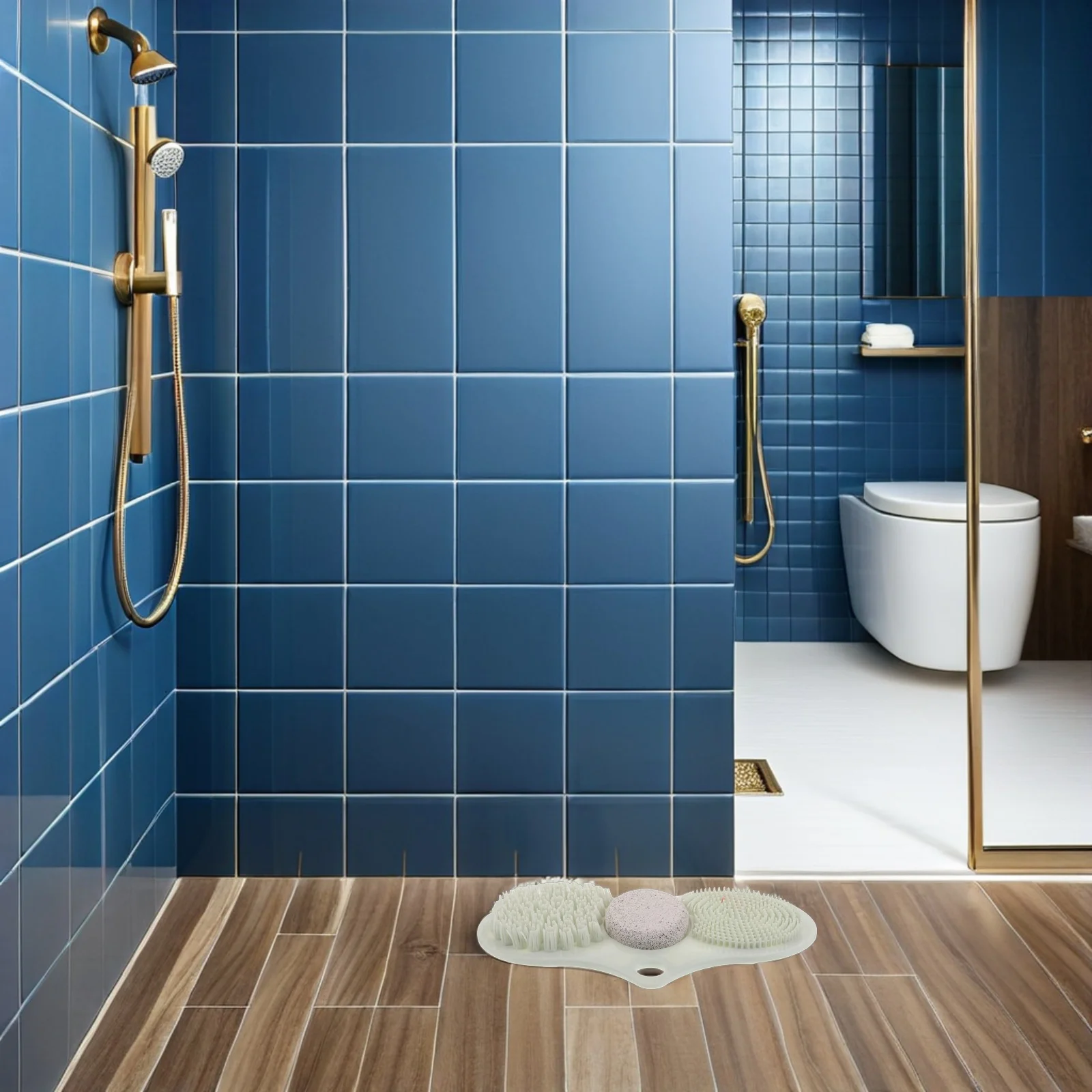 

Foot Scrubber Mat Shower Pumice Stone Sponge Non Slip Suction Cups Foot Cleaner for Dead Skin Callus Removal Bathroom