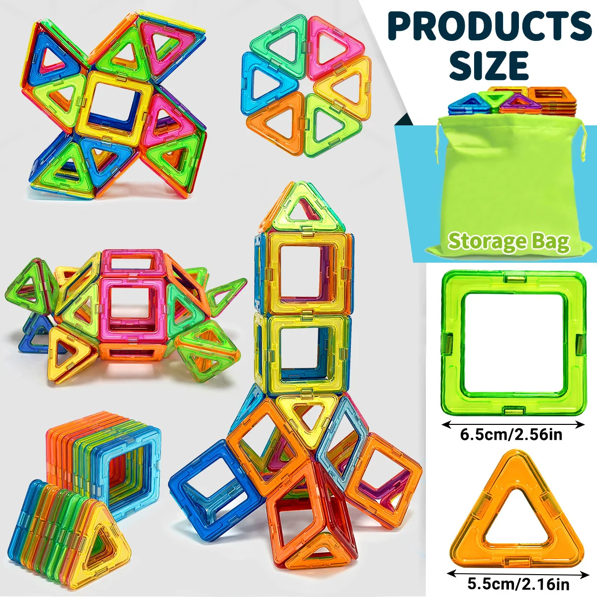 Magnetisches Bausteine-Set für Kinder, für Kinder ab 30 Teile, Stiel-Lernspielzeug, große Größe, kreatives Lerngeschenk für Kinder