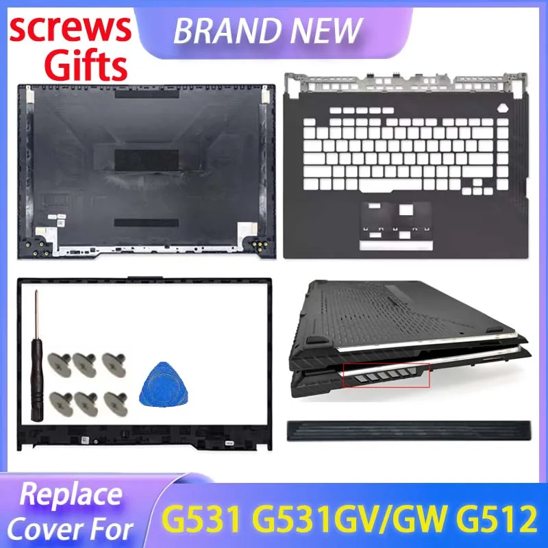 Repalce capa para rog g531 g531gv g531gw g531gu g512 portátil lcd capa traseira moldura superior inferior caso palmrest hingecover