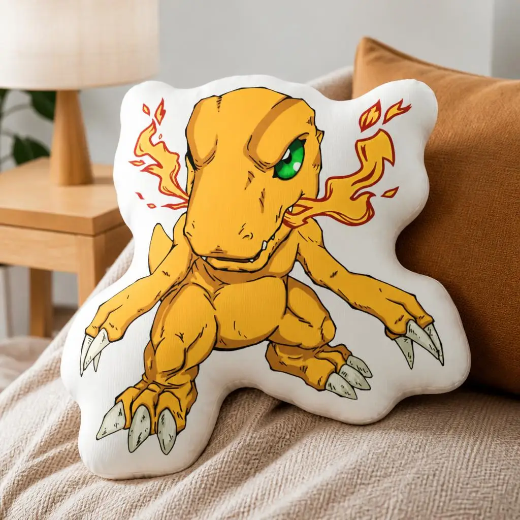 Agumon Digimon Funny Pillow Cushion Irregular Stuffed Throw Pillow Home Decor Gift Sofa Bed