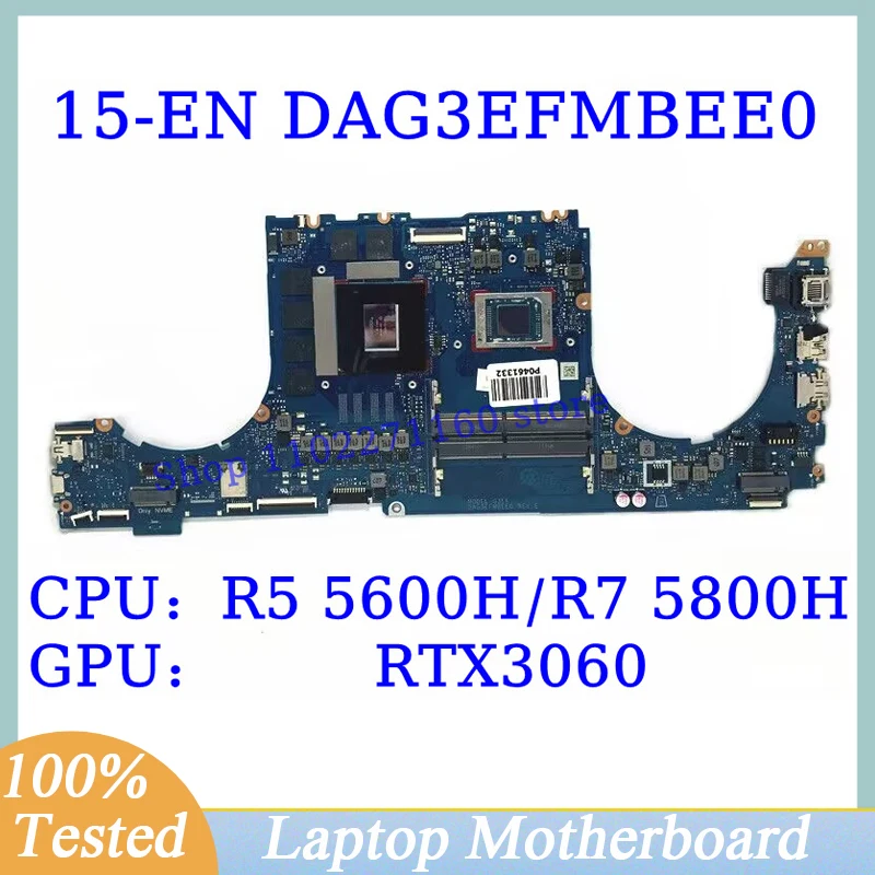 

M39503-601 M96319-601 For HP 15-EN With R5 5600H/R7 5800H CPU DAG3EFMBEE0 Laptop Motherboard GN20-E3-A1 RTX3060 100% Tested Good