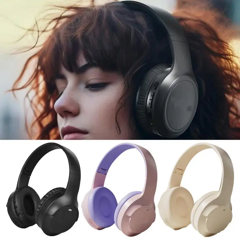 Over Ear Headphones Foldable Over The Head Headphones Adult Headphones Comfortable Noise Cancelling Headset Wireless Earphones