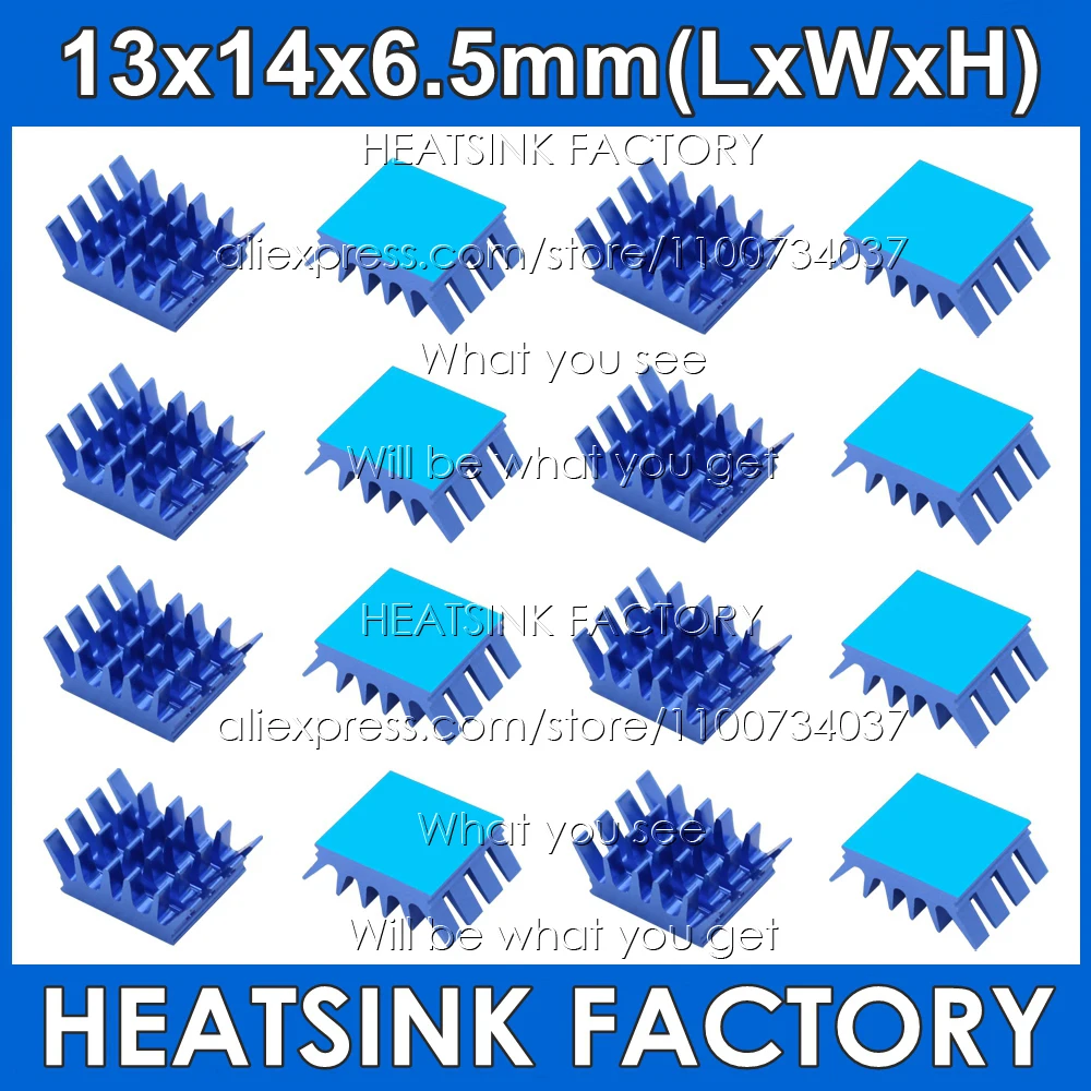 

10pcs Aluminum Spiky Black Mini Heatsink Cooling Heat Sinks Cooler for IC VGA RAM With Thermally Adhesive Tape Applied