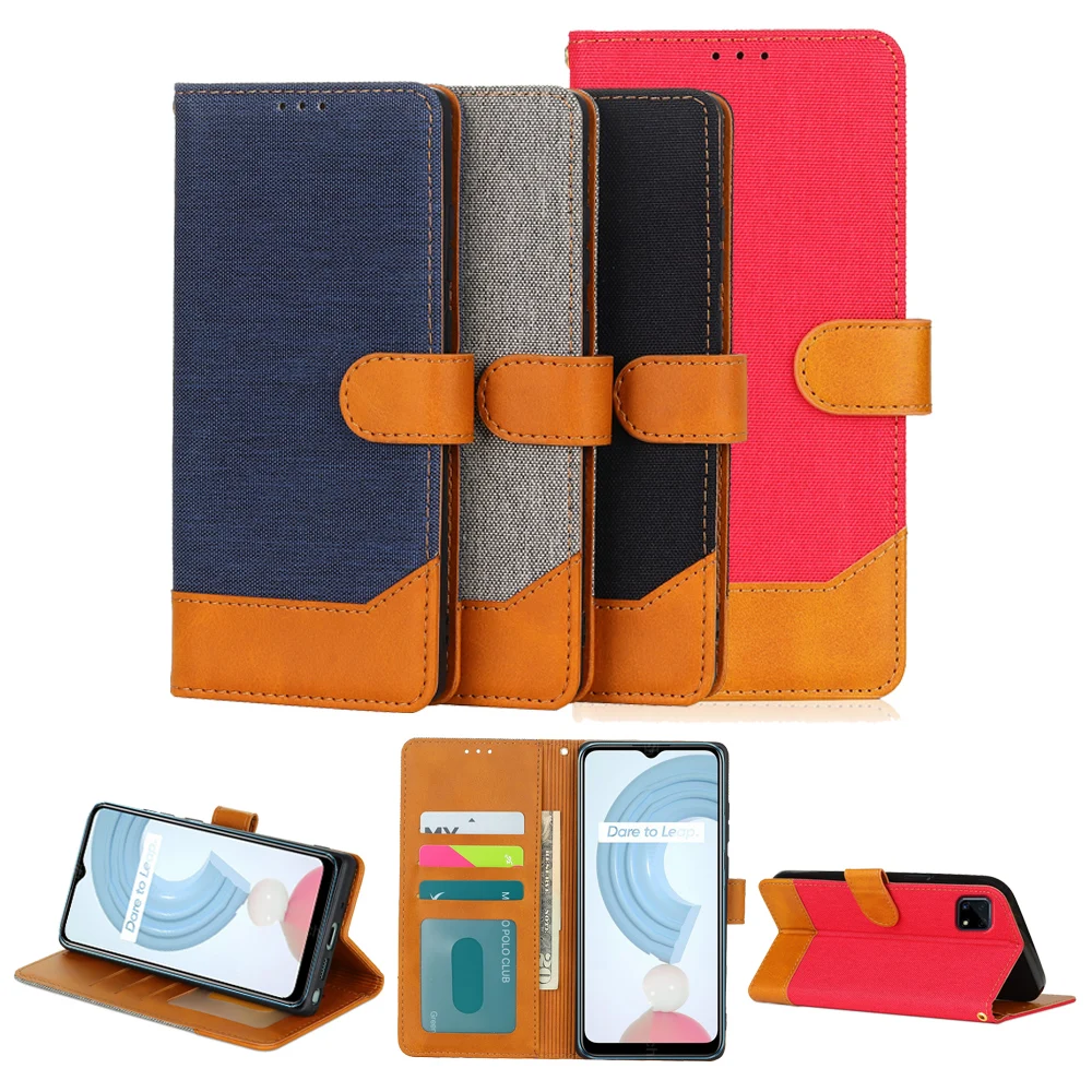 Funda de cuero con tapa para móvil, carcasa tipo billetera para Realme, C21, C21Y, C20, C20A, C2s, C25s, C25, OPPO Realme, C 21, 20, 20A, 25