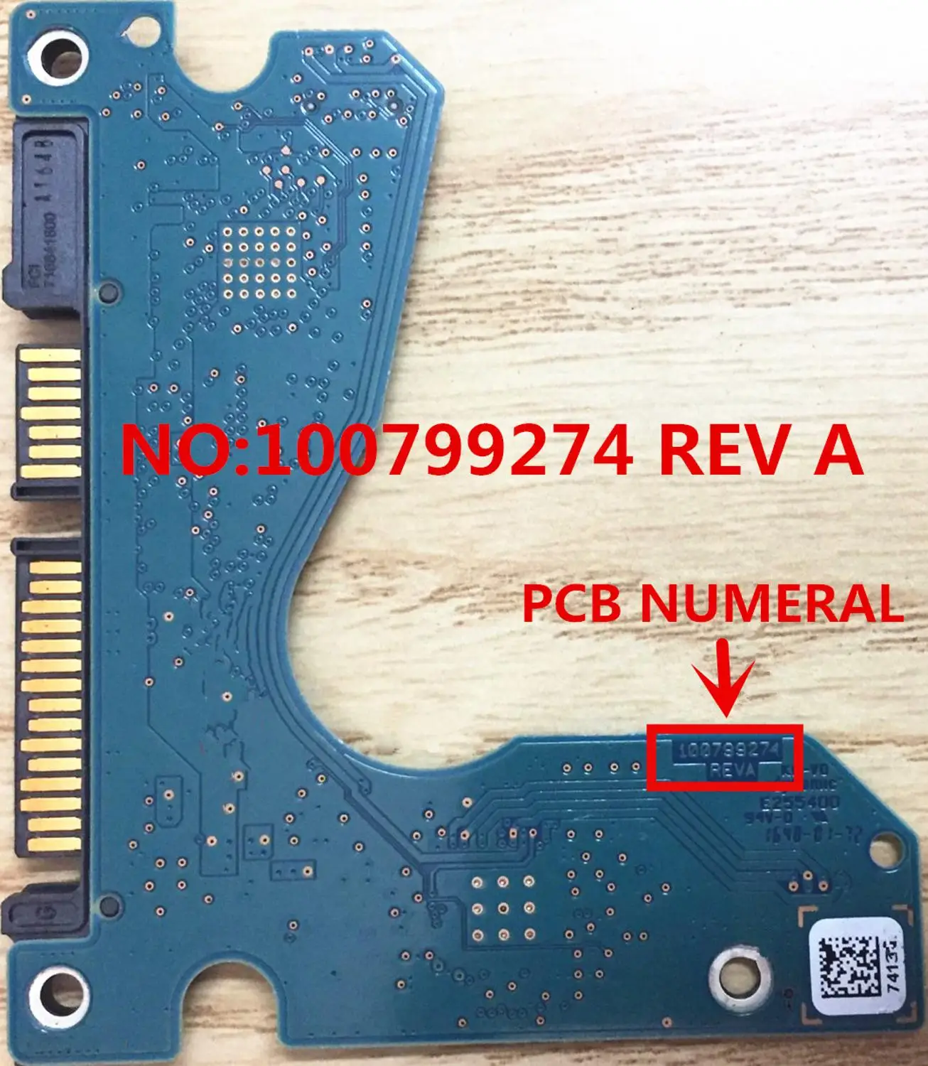 Hard Disk Circuit Board, Model Number: 100799274 REVA, 7414, 9276