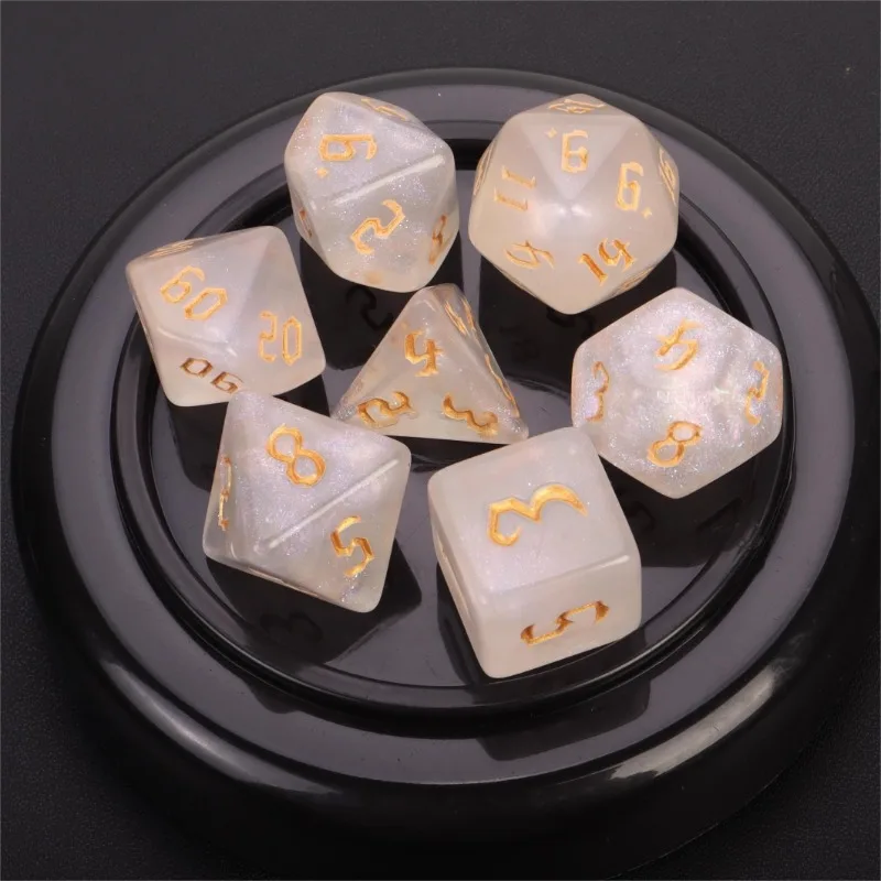 Transparent Polyhedral Dice 7pcs/lot Multi-sided Dice Set for Tabletop Game Roll Playing Table Game Dice DND RPG Accessories