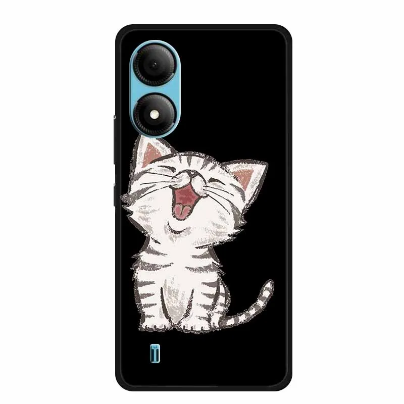 Funda For ZTE Blade A33S Case Cute Cartoon Cat Black Silicone Soft Phone Case For ZTE A33S Back Cover Case A 33 s 33s Coque Capa