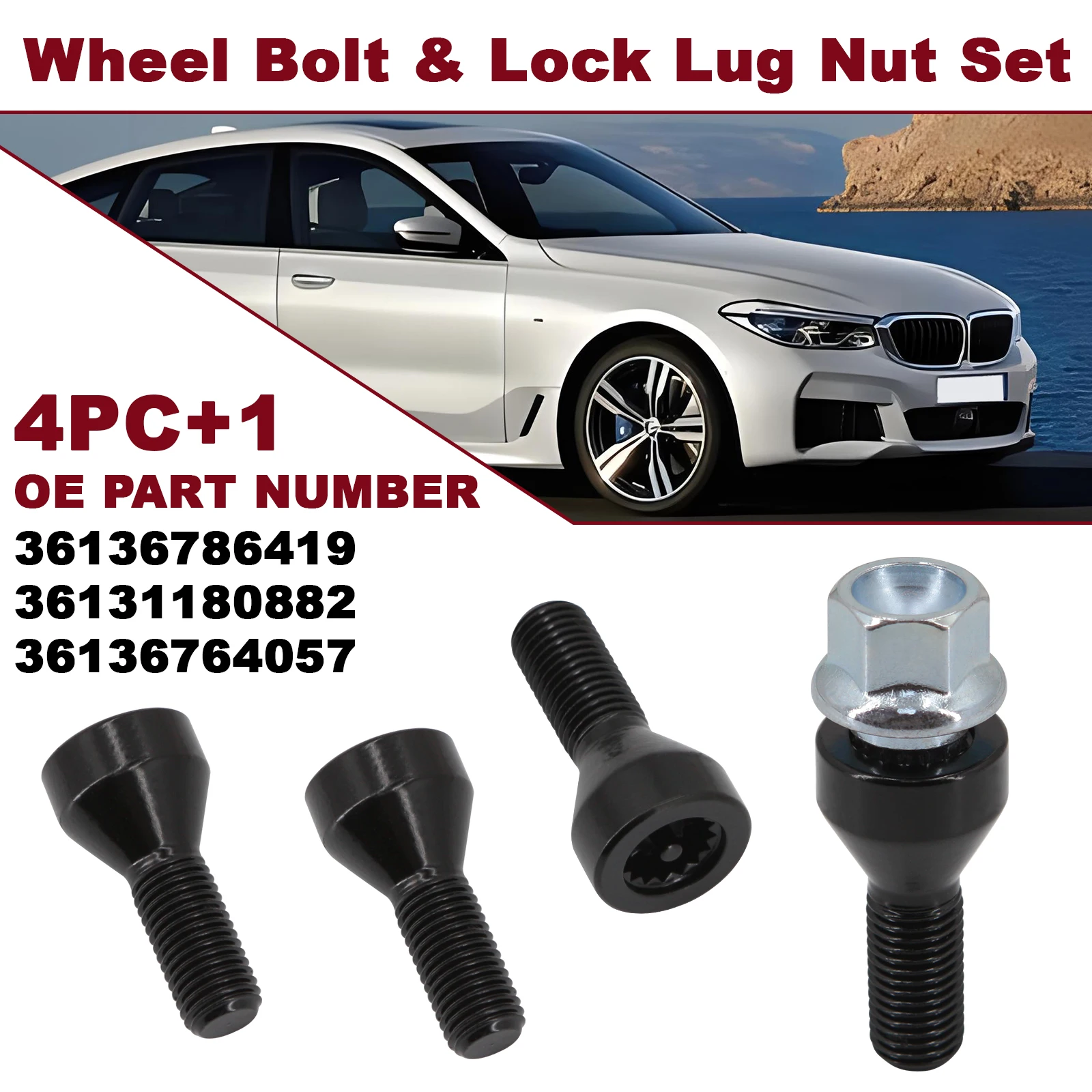 Bulloni ruota dadi di bloccaggio per BMW Z4 Z3 M6 M5 M3 650i 535i 528i 525i Mini Cooper 36136786419 perno ruota e chiave di sicurezza