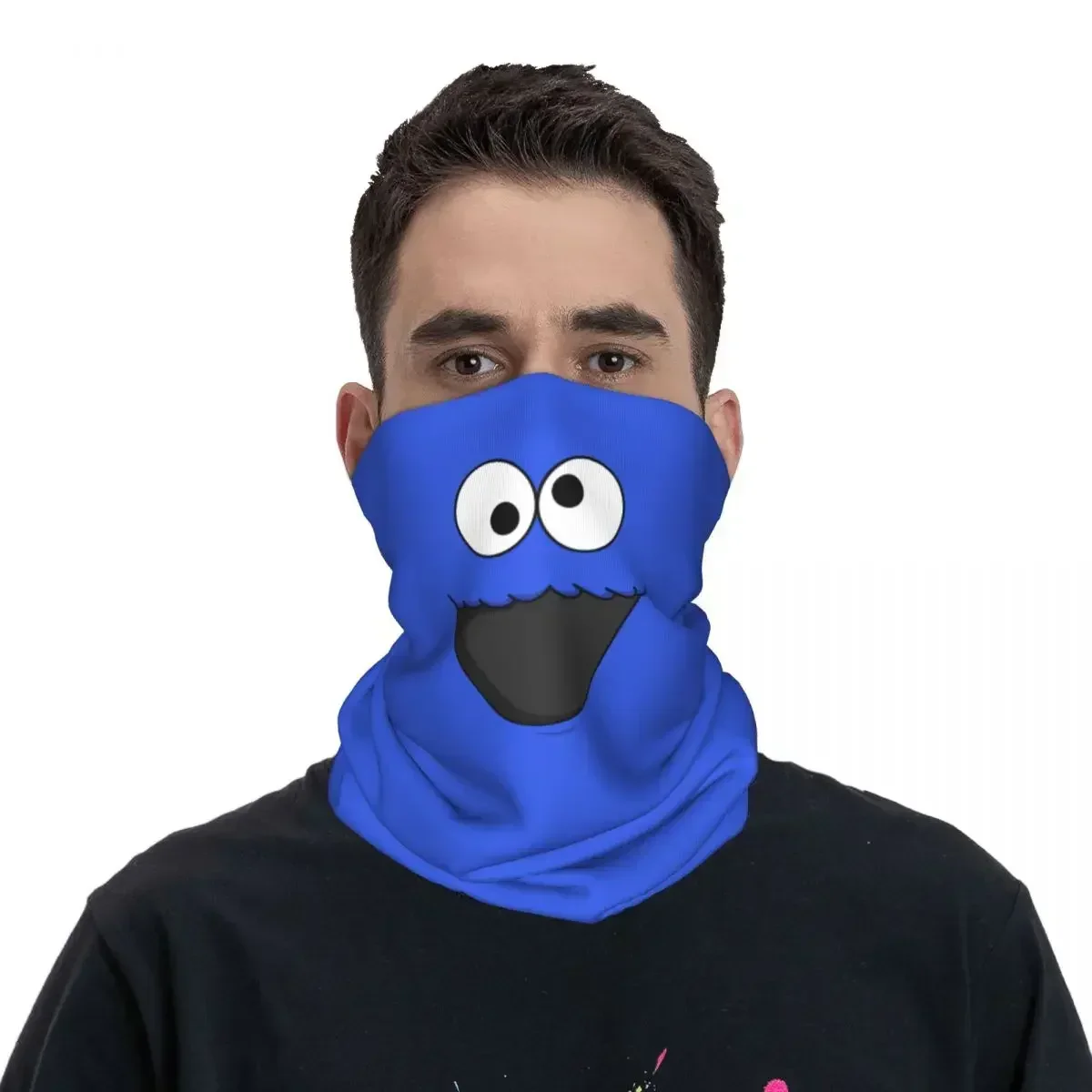 Cartoon Cookie Monster Bandana Neck Cover Kawaii Balaclavas Face Mask Scarf Warm Headband Running Unisex Adult All Season