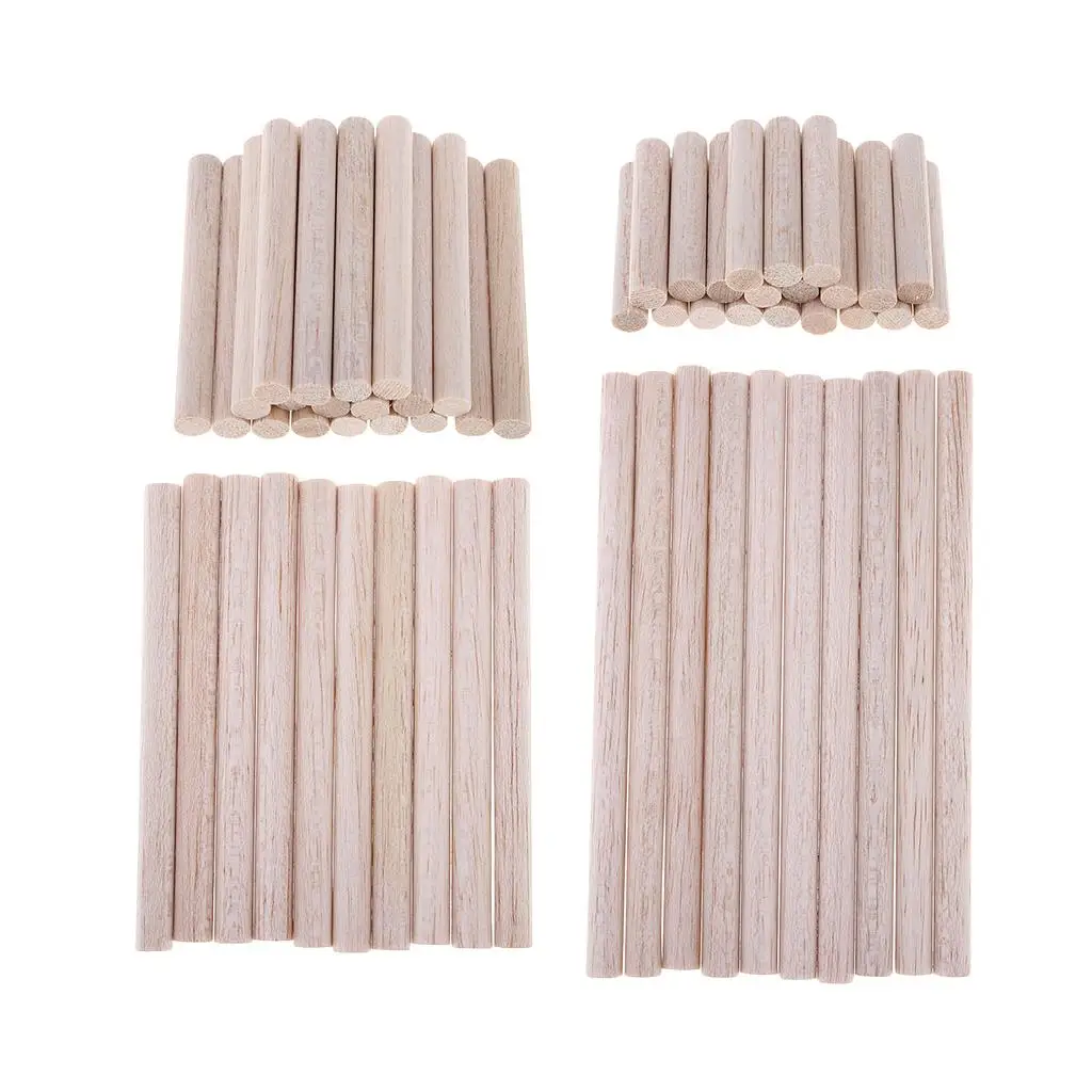 Blank Unpainted Round Balsa Rods Blocks for DIY Model Making Woodcraft Hobbies Handmade Toys Accessories 50/80/110/150mm