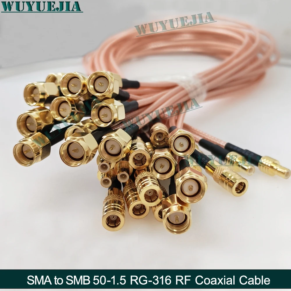 SMA Male to SMB Female RG-316 Low Loss RF Coaxial Cable High Quality Pigtail Jumper For Module Signal Connection Cord Assembly